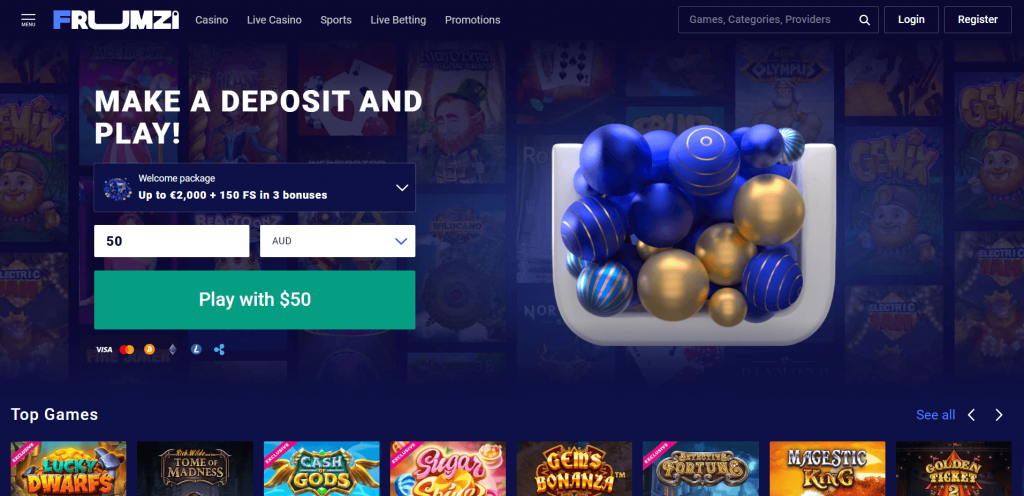 frumzi casino code